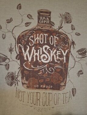 Junk Gypsy Shot of Whiskey Graphic Tee - Brown & Cream